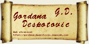 Gordana Despotović vizit kartica